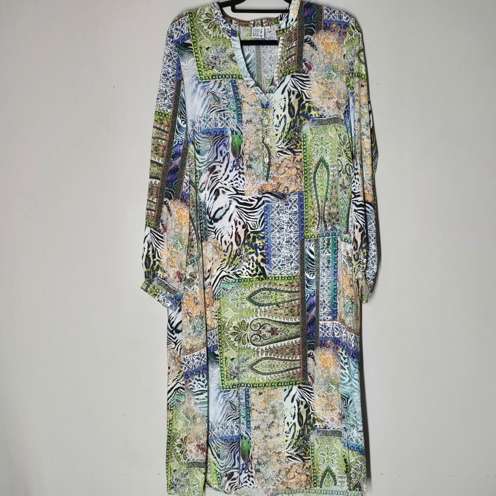 Emily Van Den Bergh Multicolor Tunic Dress Womens 38 Midi Lagenlook Boho